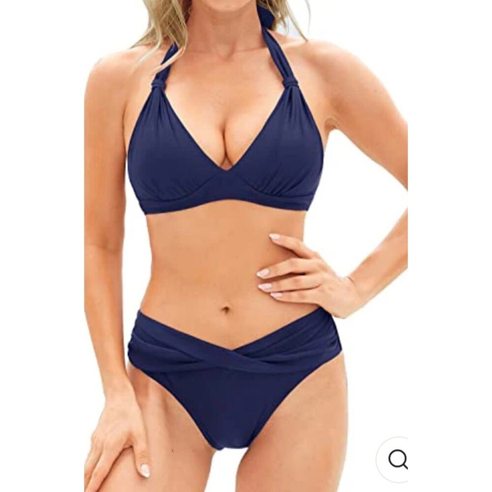 Yonique Push Up Bikini Halter NWT Medium